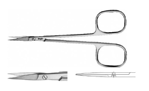 ОЧНІ НОЖИЦІ З КВАДР. РУЧ. ПРЯМ. Г/Г 115MM